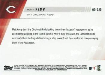 2019 Topps Now Road to Opening Day Cincinnati Reds #OD-325 Matt Kemp Back