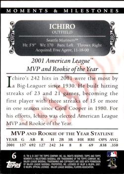 2007 Topps Moments & Milestones #6-245 Ichiro Suzuki Back