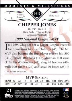 2007 Topps Moments & Milestones #21-2 Chipper Jones Back