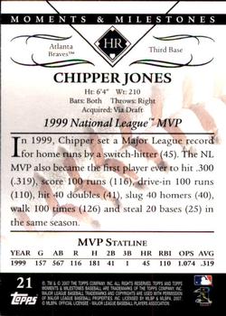 2007 Topps Moments & Milestones #21-5 Chipper Jones Back