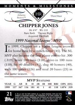 2007 Topps Moments & Milestones #21-23 Chipper Jones Back