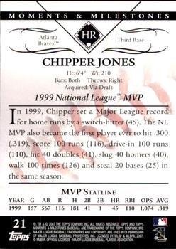 2007 Topps Moments & Milestones #21-33 Chipper Jones Back
