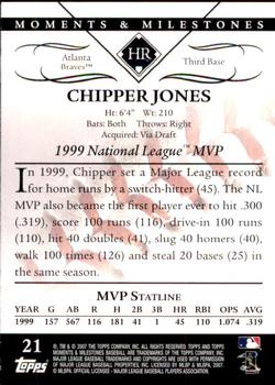 2007 Topps Moments & Milestones #21-35 Chipper Jones Back
