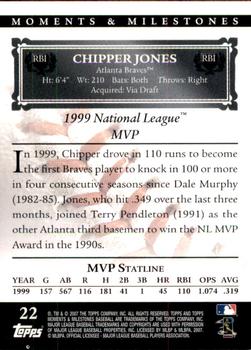 2007 Topps Moments & Milestones #22-1 Chipper Jones Back