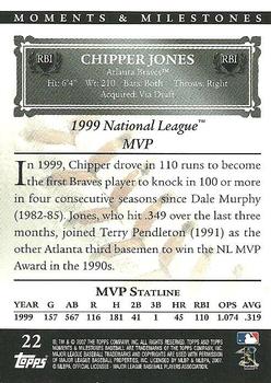 2007 Topps Moments & Milestones #22-10 Chipper Jones Back