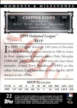 2007 Topps Moments & Milestones #22-11 Chipper Jones Back