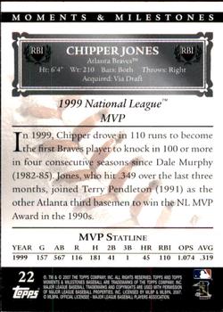 2007 Topps Moments & Milestones #22-12 Chipper Jones Back