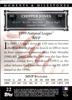 2007 Topps Moments & Milestones #22-13 Chipper Jones Back