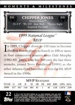 2007 Topps Moments & Milestones #22-21 Chipper Jones Back