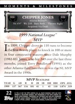 2007 Topps Moments & Milestones #22-24 Chipper Jones Back