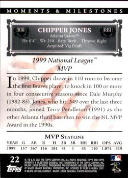 2007 Topps Moments & Milestones #22-26 Chipper Jones Back