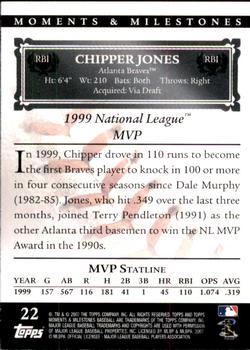 2007 Topps Moments & Milestones #22-33 Chipper Jones Back