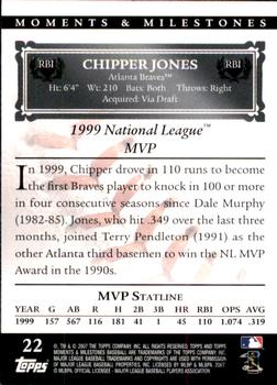 2007 Topps Moments & Milestones #22-36 Chipper Jones Back