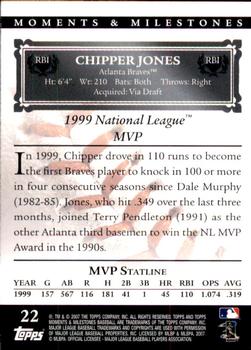 2007 Topps Moments & Milestones #22-43 Chipper Jones Back