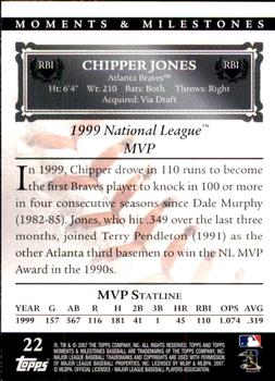2007 Topps Moments & Milestones #22-46 Chipper Jones Back