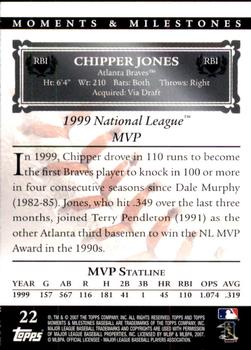 2007 Topps Moments & Milestones #22-47 Chipper Jones Back