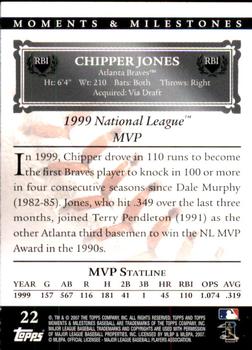 2007 Topps Moments & Milestones #22-50 Chipper Jones Back