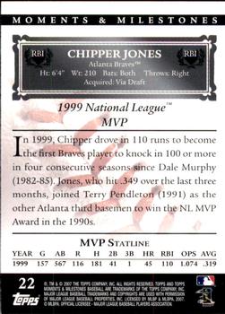2007 Topps Moments & Milestones #22-55 Chipper Jones Back