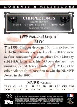2007 Topps Moments & Milestones #22-58 Chipper Jones Back
