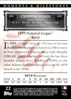 2007 Topps Moments & Milestones #22-61 Chipper Jones Back
