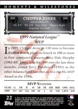 2007 Topps Moments & Milestones #22-67 Chipper Jones Back