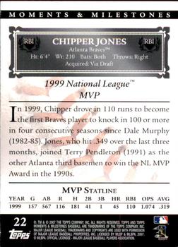 2007 Topps Moments & Milestones #22-69 Chipper Jones Back