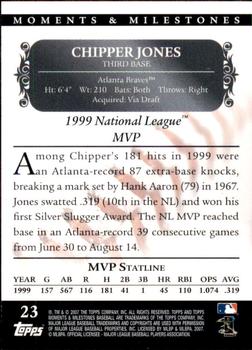 2007 Topps Moments & Milestones #23-14 Chipper Jones Back