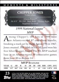 2007 Topps Moments & Milestones #23-21 Chipper Jones Back