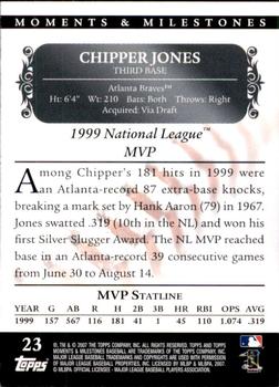 2007 Topps Moments & Milestones #23-36 Chipper Jones Back
