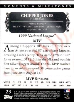 2007 Topps Moments & Milestones #23-44 Chipper Jones Back