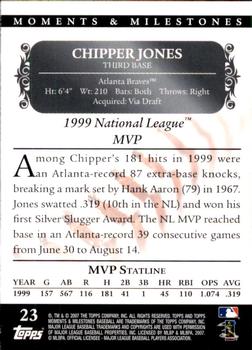 2007 Topps Moments & Milestones #23-50 Chipper Jones Back