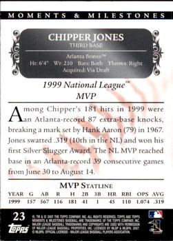 2007 Topps Moments & Milestones #23-68 Chipper Jones Back