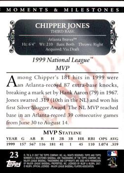 2007 Topps Moments & Milestones #23-93 Chipper Jones Back