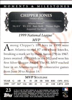 2007 Topps Moments & Milestones #23-96 Chipper Jones Back