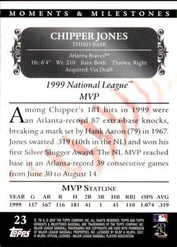 2007 Topps Moments & Milestones #23-106 Chipper Jones Back