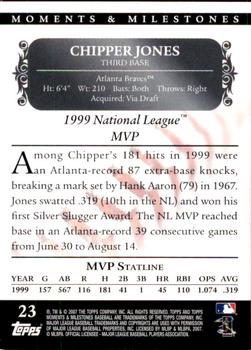 2007 Topps Moments & Milestones #23-114 Chipper Jones Back