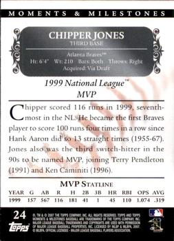 2007 Topps Moments & Milestones #24-4 Chipper Jones Back