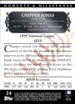 2007 Topps Moments & Milestones #24-7 Chipper Jones Back