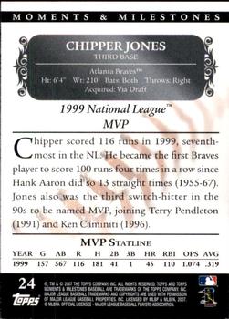 2007 Topps Moments & Milestones #24-10 Chipper Jones Back