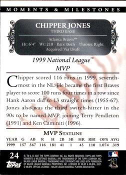 2007 Topps Moments & Milestones #24-15 Chipper Jones Back