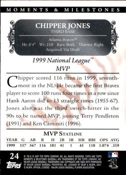 2007 Topps Moments & Milestones #24-16 Chipper Jones Back