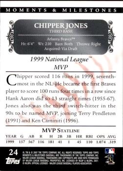 2007 Topps Moments & Milestones #24-37 Chipper Jones Back