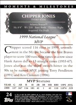 2007 Topps Moments & Milestones #24-44 Chipper Jones Back