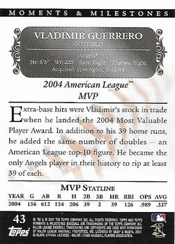 2007 Topps Moments & Milestones #43-7 Vladimir Guerrero Back