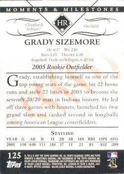2007 Topps Moments & Milestones #125-17 Grady Sizemore Back
