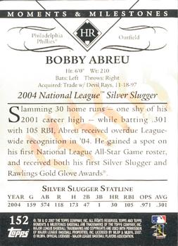 2007 Topps Moments & Milestones #152-3 Bobby Abreu Back