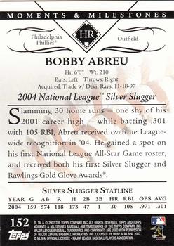 2007 Topps Moments & Milestones #152-5 Bobby Abreu Back