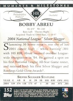2007 Topps Moments & Milestones #152-15 Bobby Abreu Back