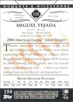 2007 Topps Moments & Milestones #154-17 Miguel Tejada Back
