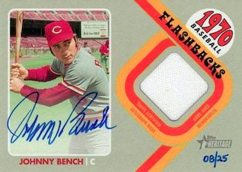 2019 Topps Heritage - Flashbacks Autographed Relics #FAR-JB Johnny Bench Front